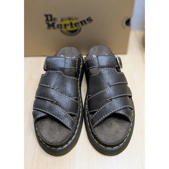 Dr. Martens Kelp Brown Maxxy Slide AR Rogue Leather Unisex Sandals UK 8 NIB - Picture 5 of 13